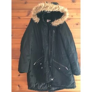 Mossimo Long Coat W/ Fur Hood